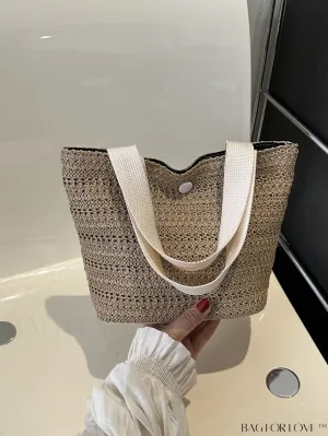 BagForLove - Spacious Straw Woven Vacation Bag with Ample Storage