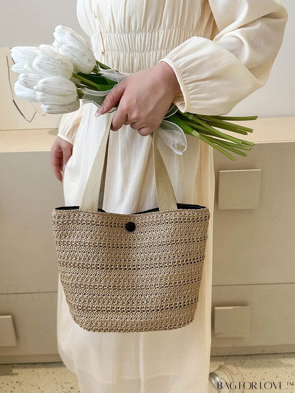 BagForLove - Spacious Straw Woven Vacation Bag with Ample Storage