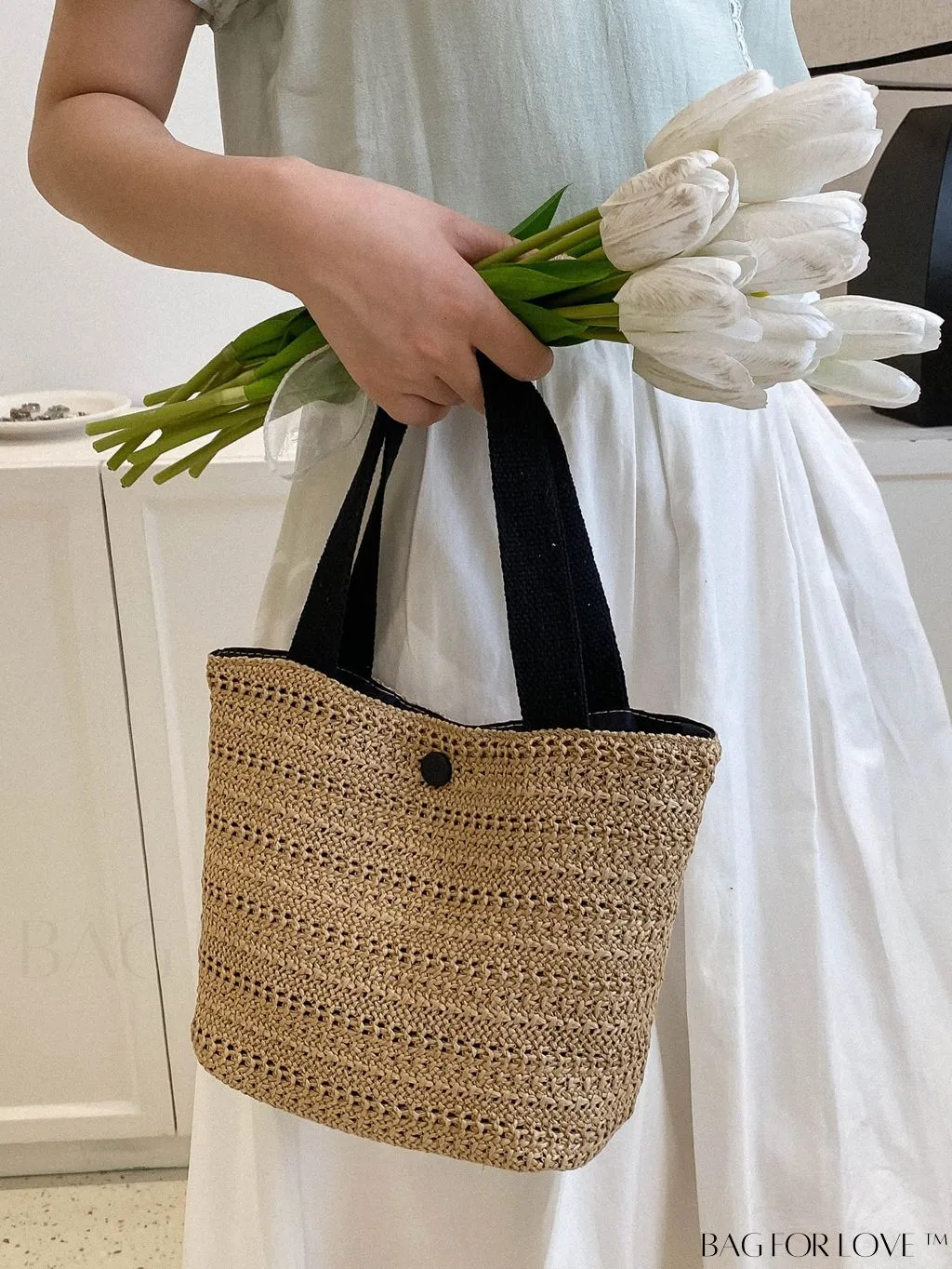 BagForLove - Spacious Straw Woven Vacation Bag with Ample Storage