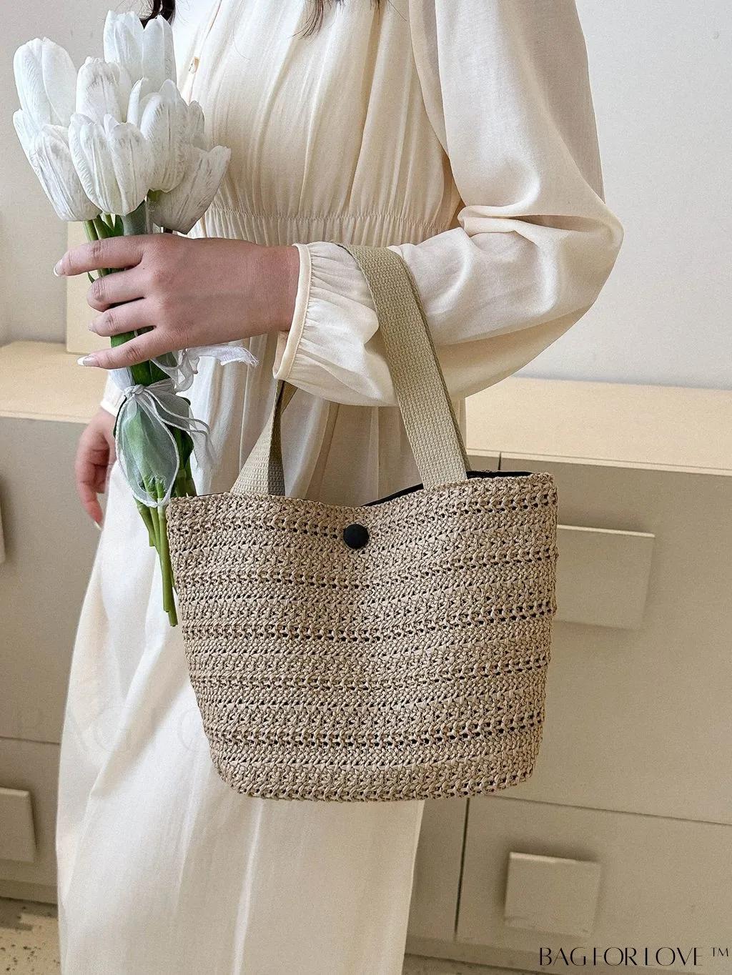 BagForLove - Spacious Straw Woven Vacation Bag with Ample Storage