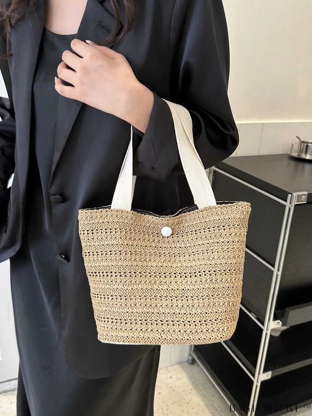BagForLove - Spacious Straw Woven Vacation Bag with Ample Storage