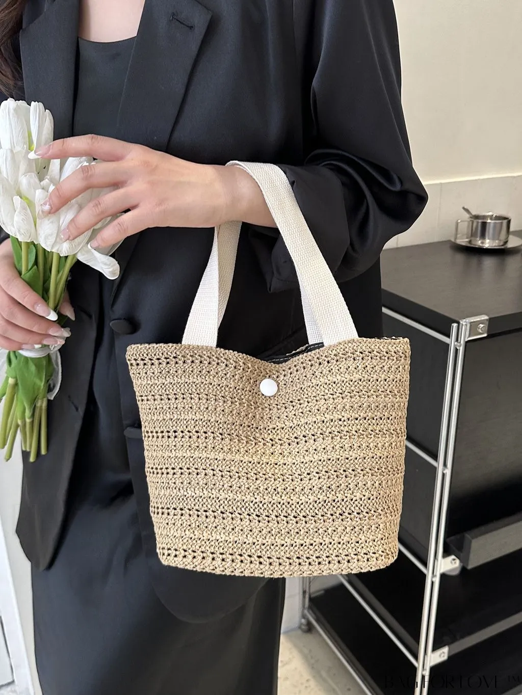 BagForLove - Spacious Straw Woven Vacation Bag with Ample Storage