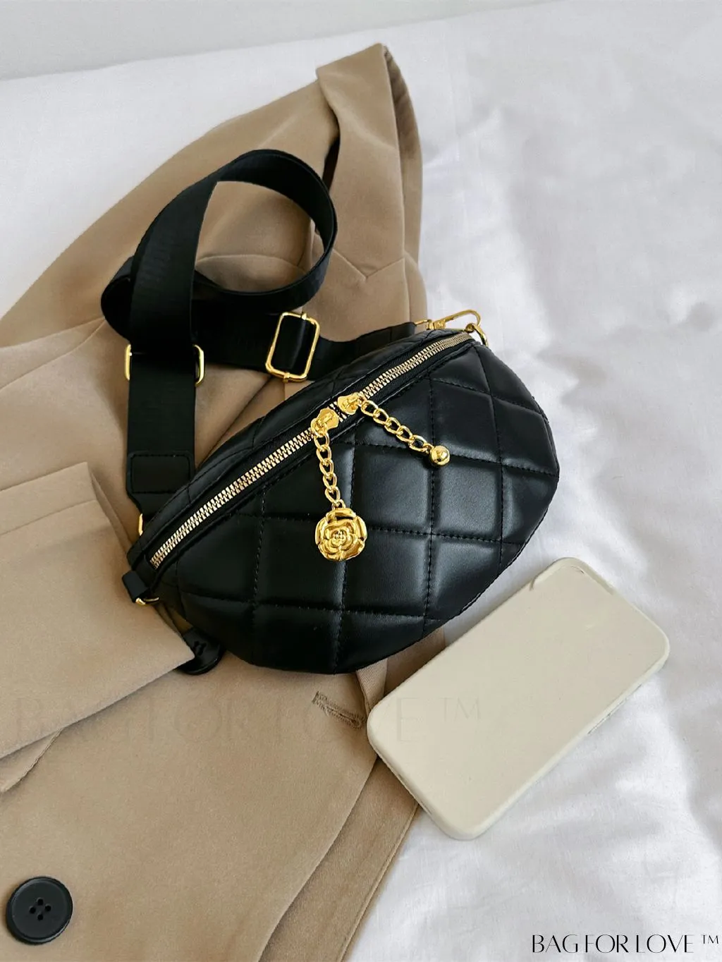 BagForLove - Stylish Minimalist Waist Bag with Solid Color and Elegant Stitching