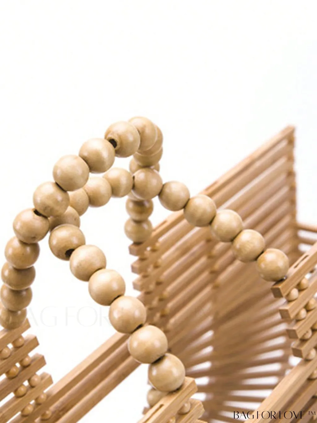 BagForLove - Vintage Bamboo Beach Bag with Wooden Bead Handle: Chic Summer Handbag