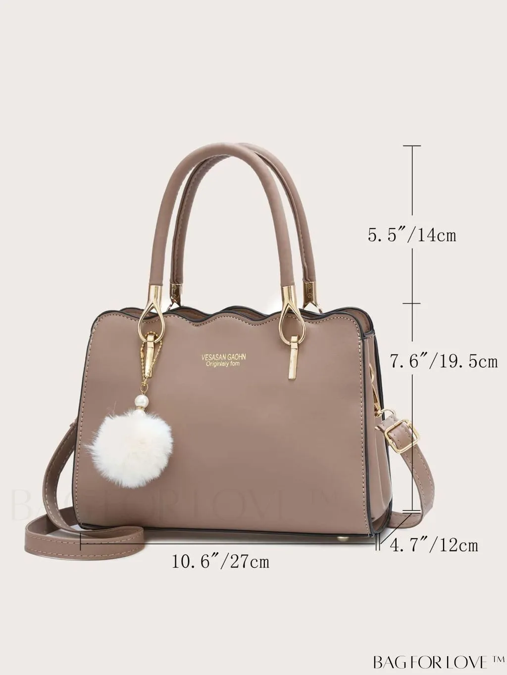 BagForLove - Womens Classic Tote Satchel: Elegant Shoulder Bag with Chic Pom Pom Decor - Ideal Mothers Day Gift