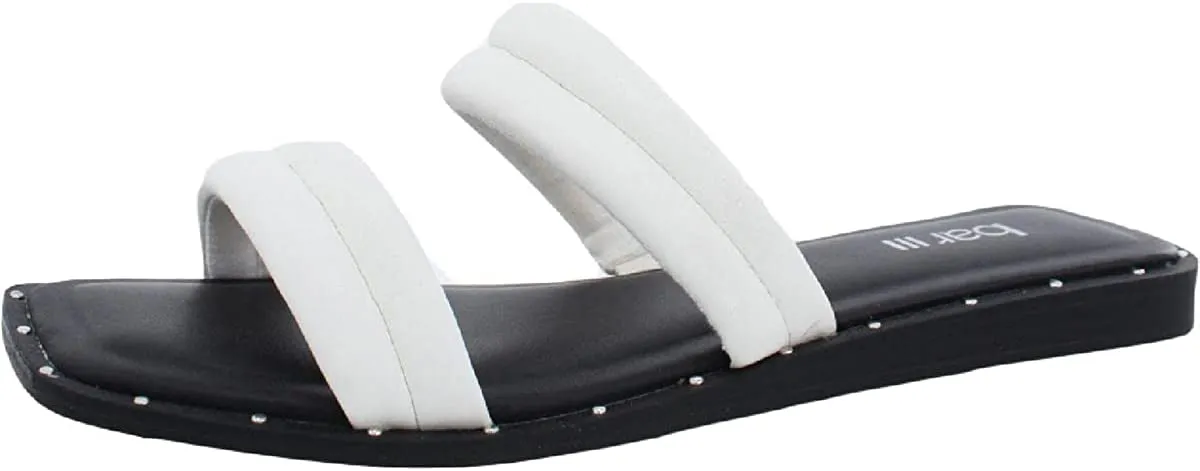 bar III Womens Narrah Solid Slip-On Pool Slides White 6.5 Medium (B,M)