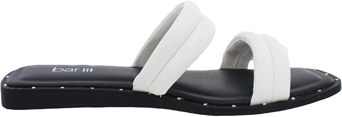 bar III Womens Narrah Solid Slip-On Pool Slides White 6.5 Medium (B,M)