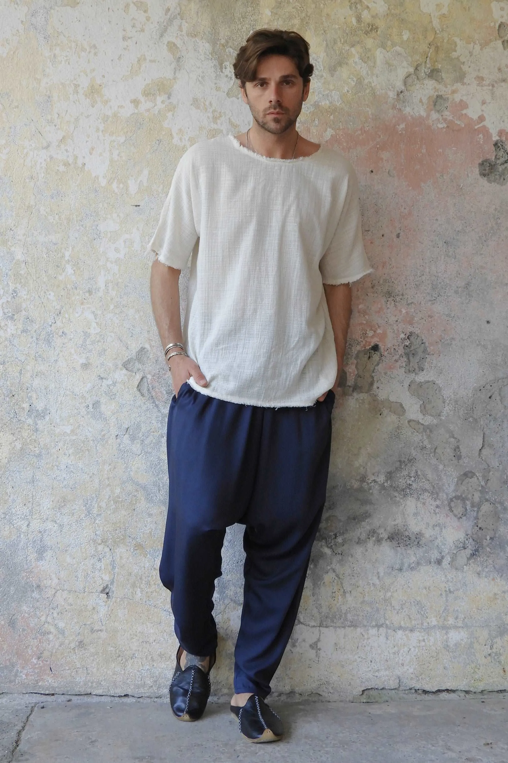 BASIC Men's Harem Pants (Dark Blue)