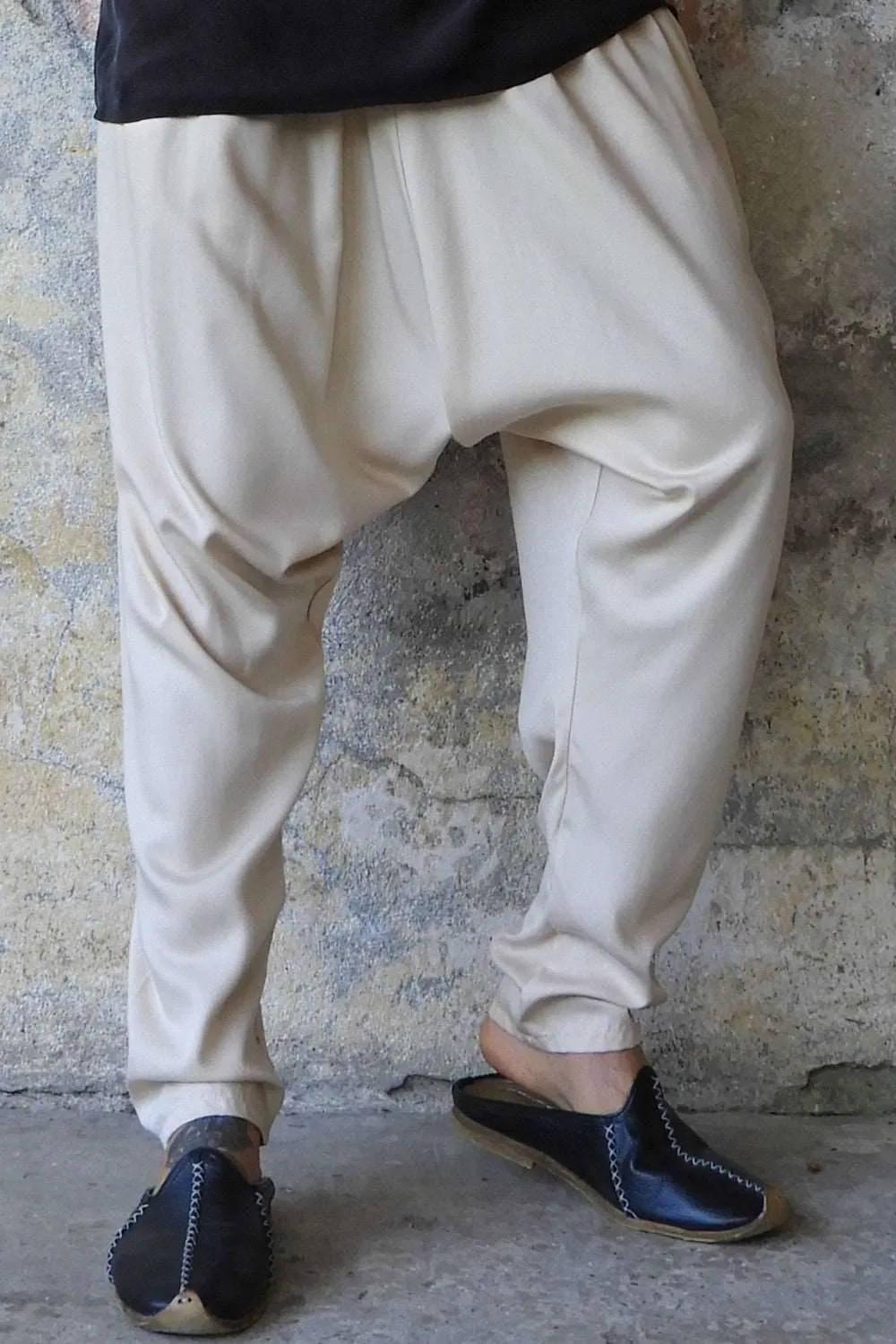 BASIC Men's Harem Pants (Dark Cream, Army Green)