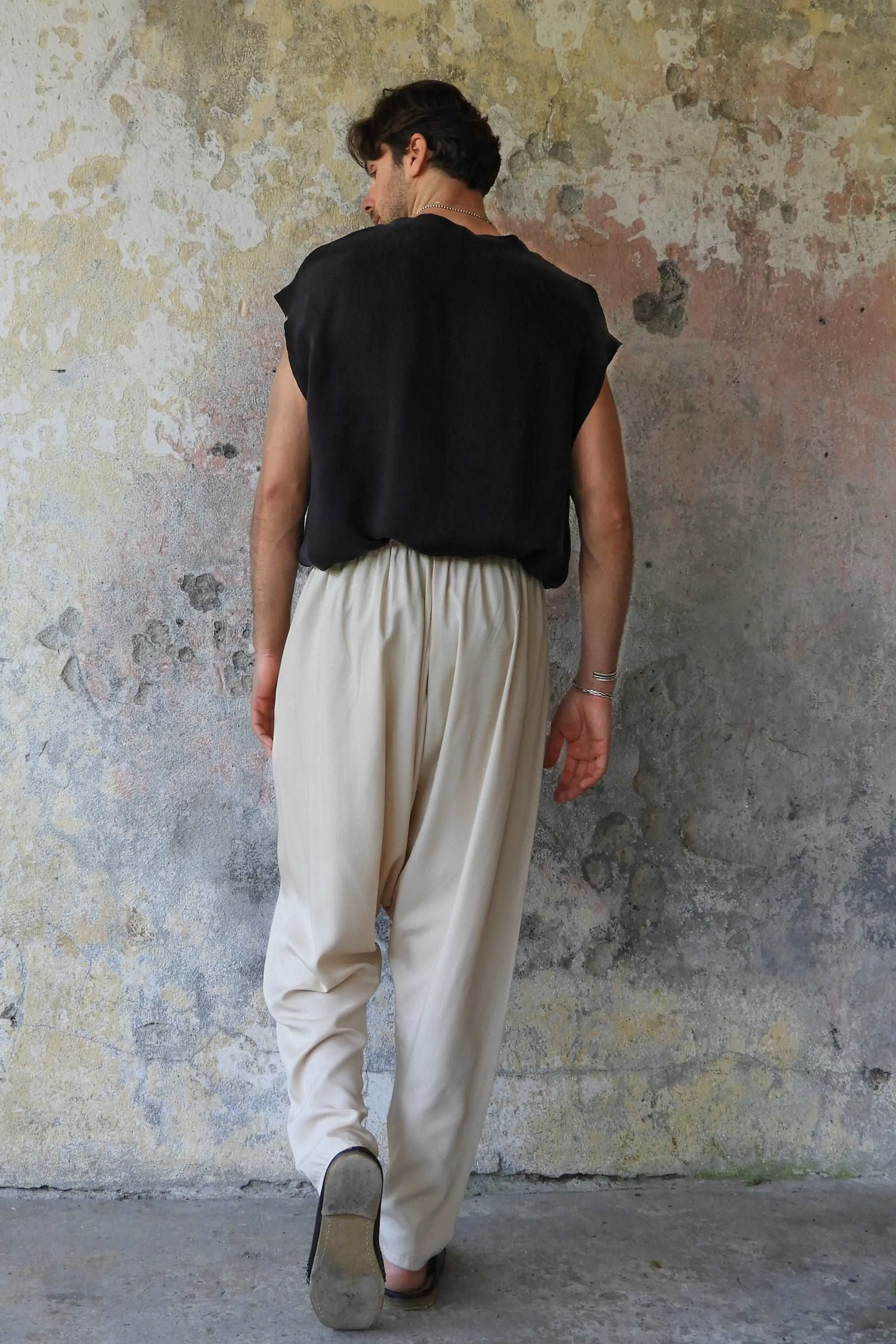 BASIC Men's Harem Pants (Dark Cream, Army Green)