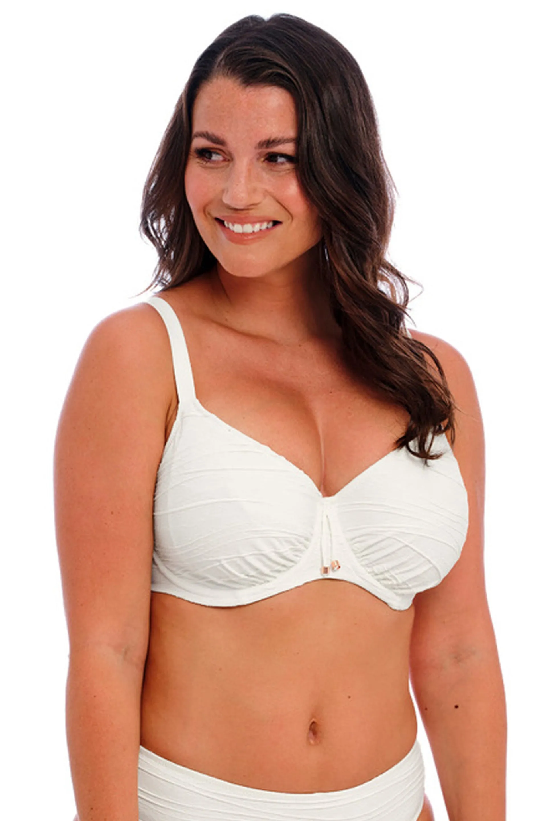 Beach Waves Full Cup Bikini Top Linen