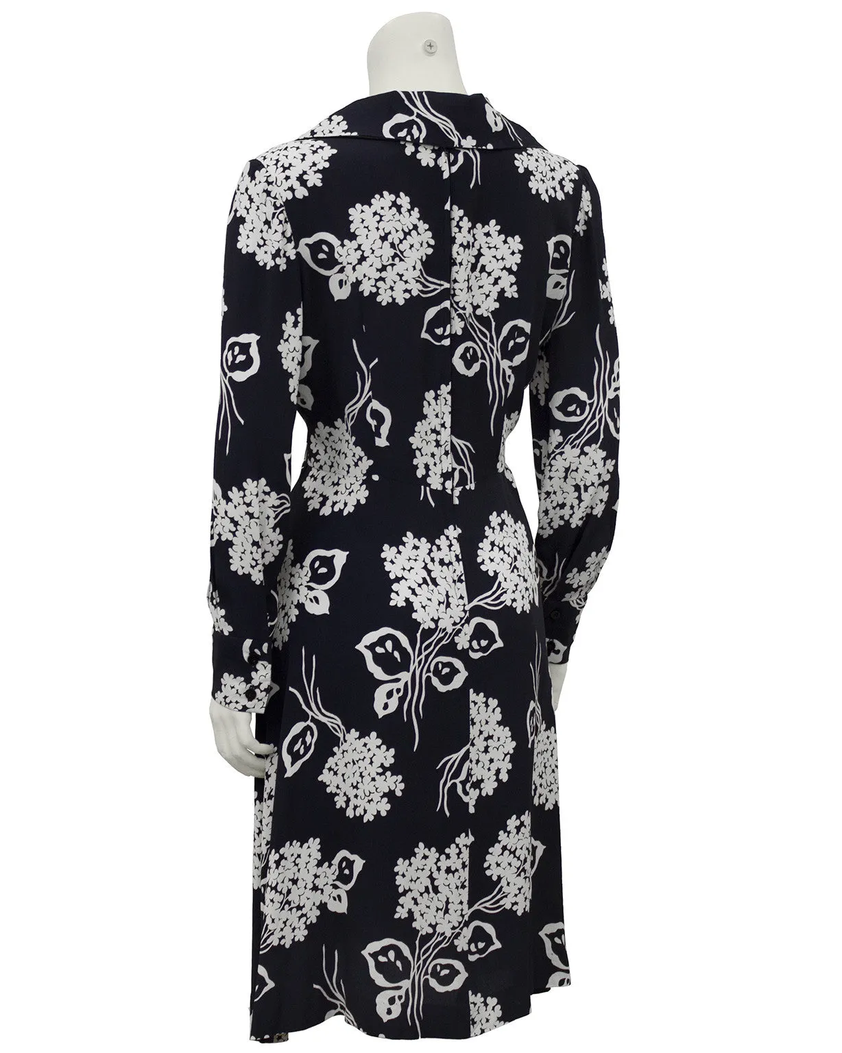 Black and Cream Floral Rayon Dress