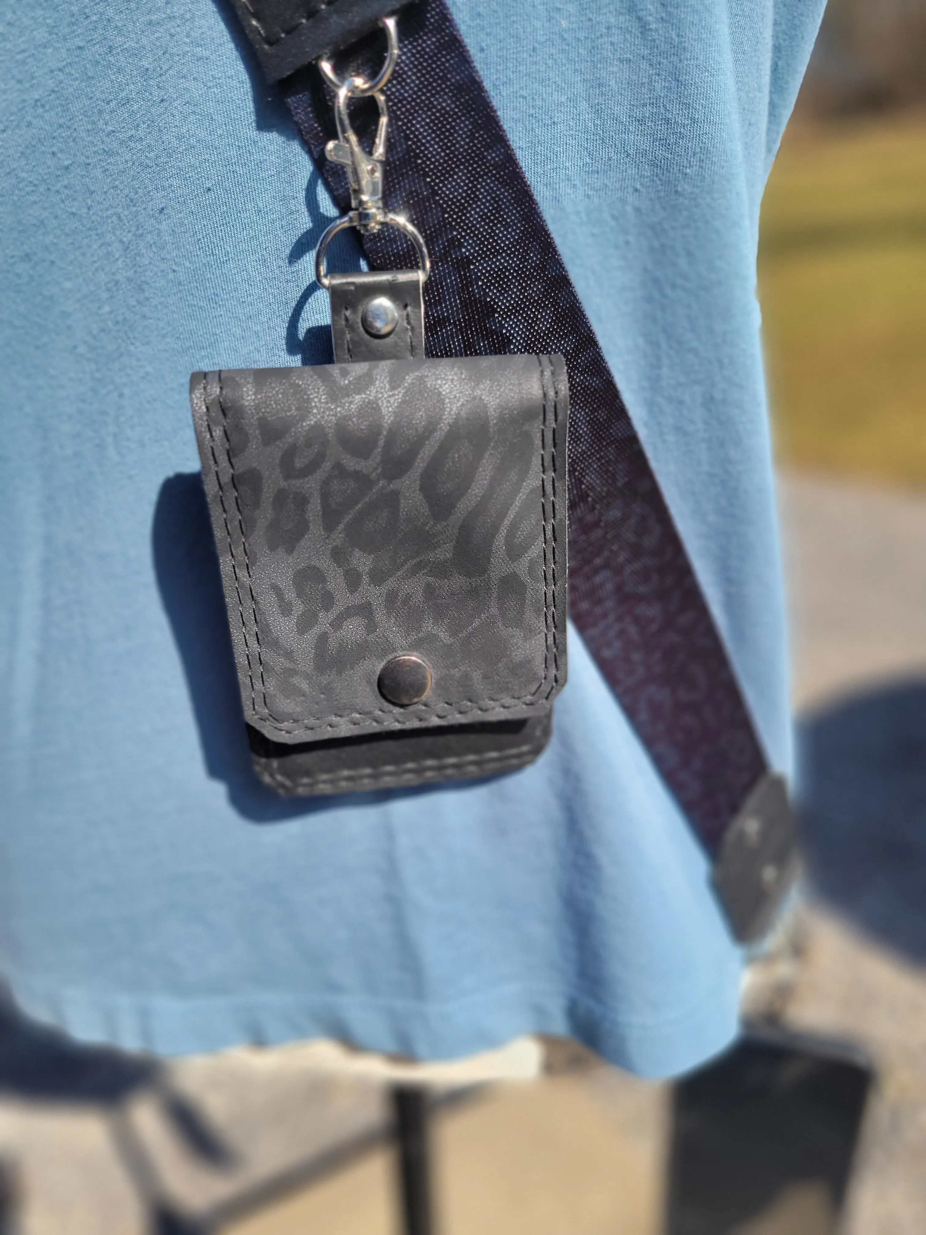 Black Cheetah Phone Sling