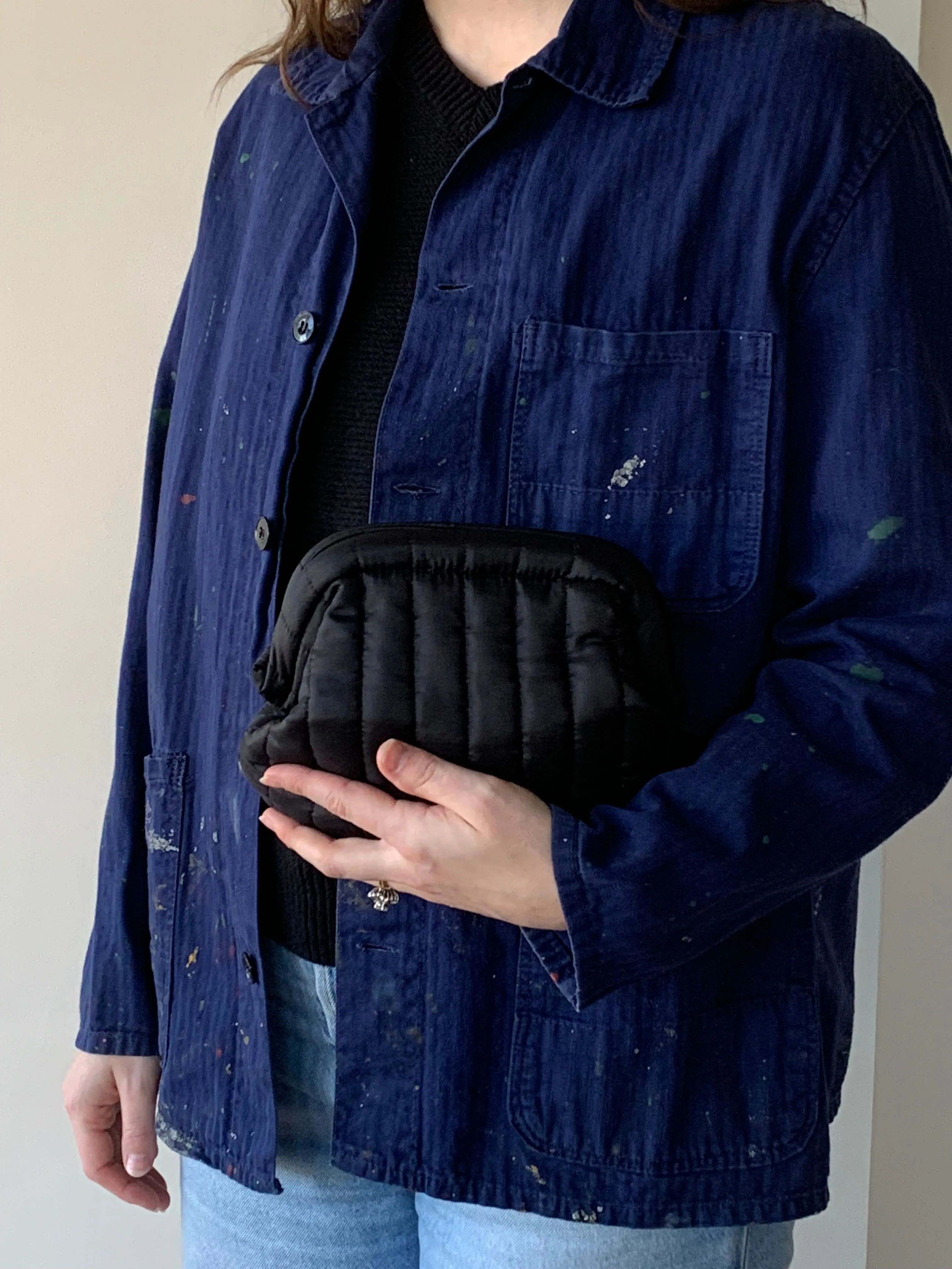 Black quilted shoulder bag