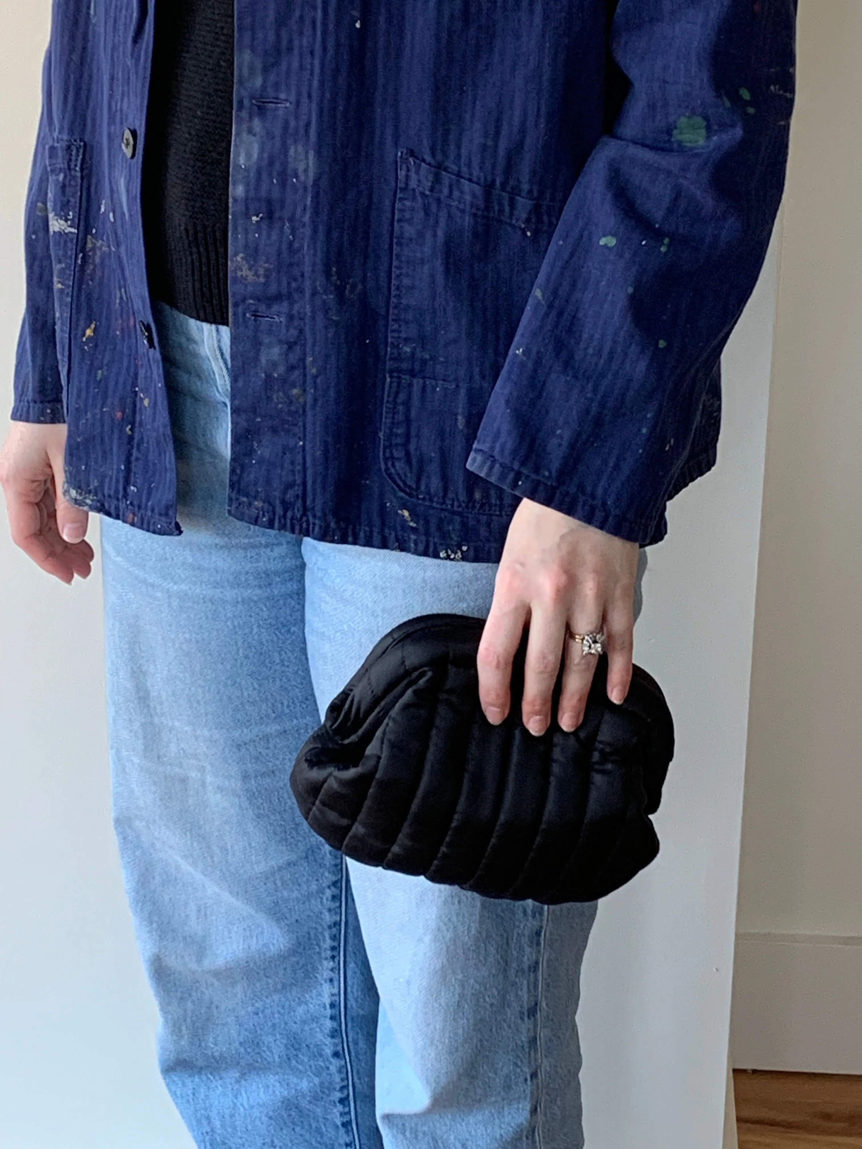Black quilted shoulder bag