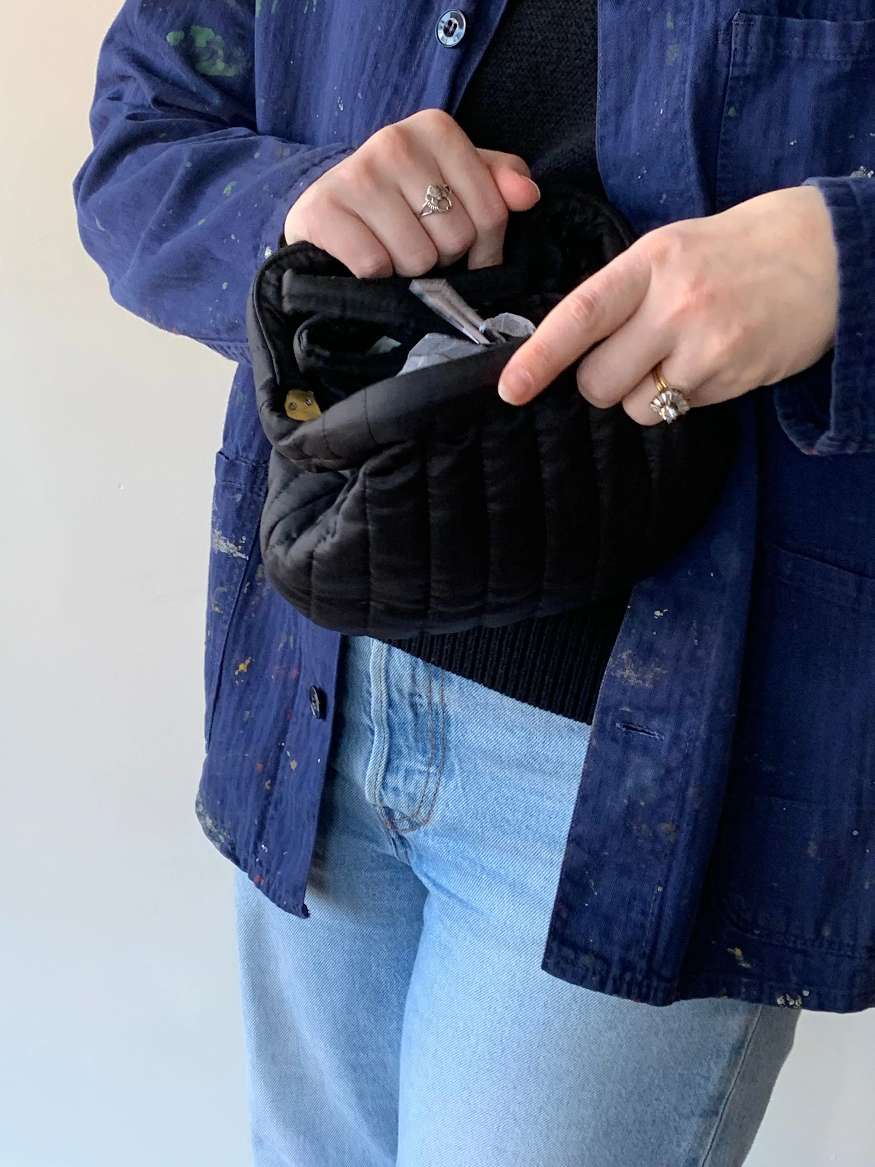 Black quilted shoulder bag