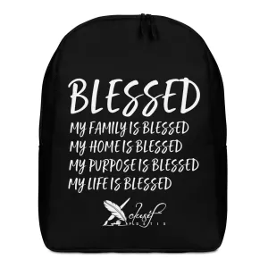 BLESSED BY XCLUSIF POETIX BLACK & WHITE Minimalist Backpack