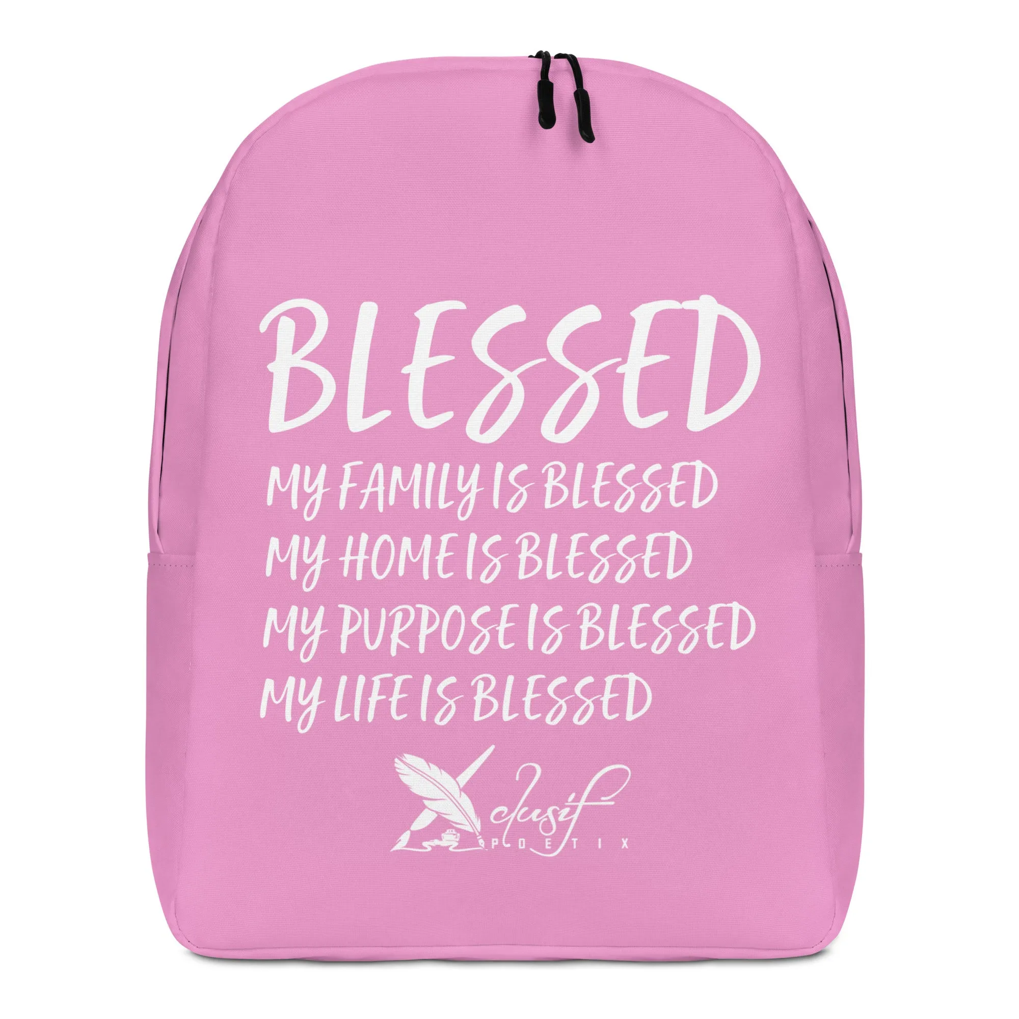 BLESSED BY XCLUSIF POETIX LAVENDER & WHITE Minimalist Backpack