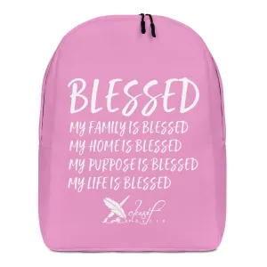 BLESSED BY XCLUSIF POETIX LAVENDER & WHITE Minimalist Backpack