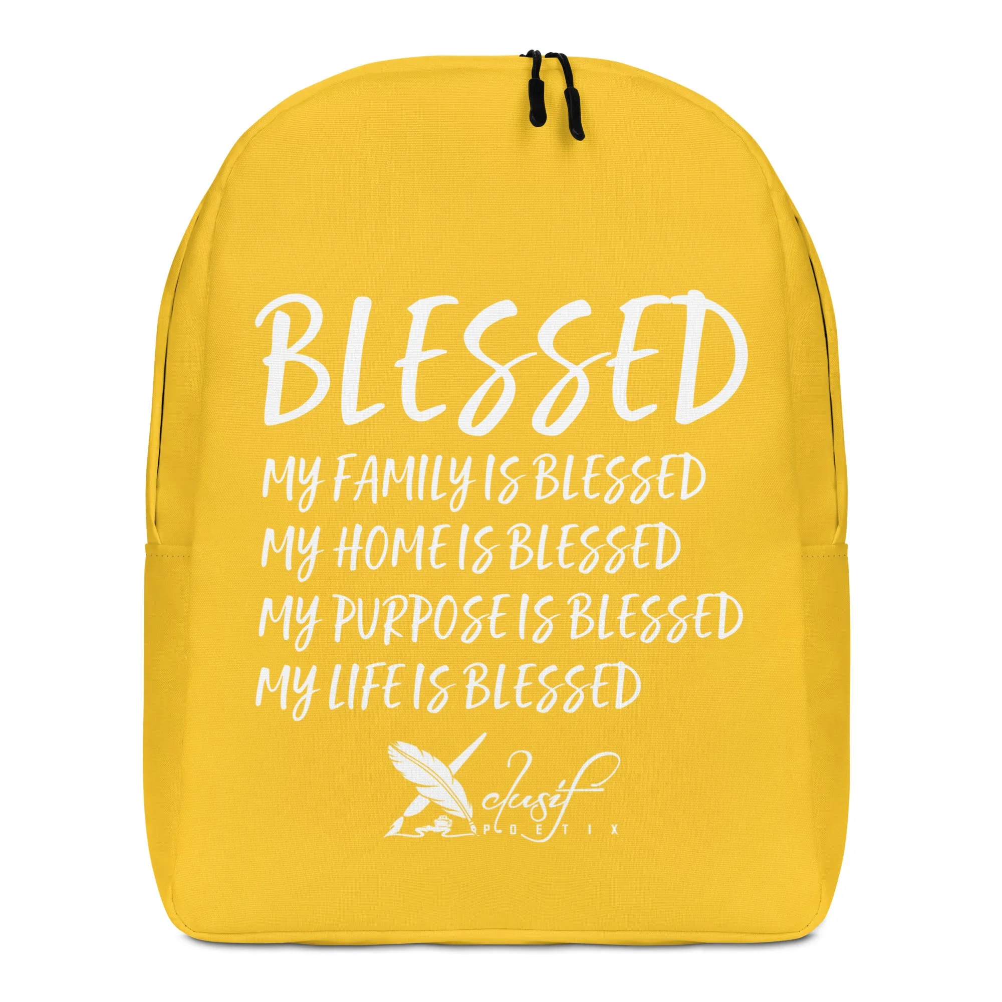 BLESSED BY XCLUSIF POETIX YELLOW & WHITE Minimalist Backpack