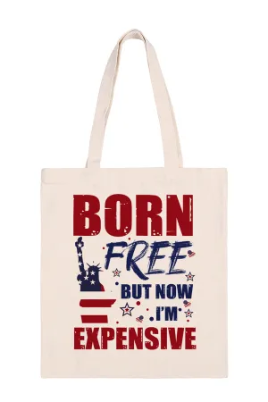 BORN FREE PRINT MINIMALIST FASHION TOTE BAG