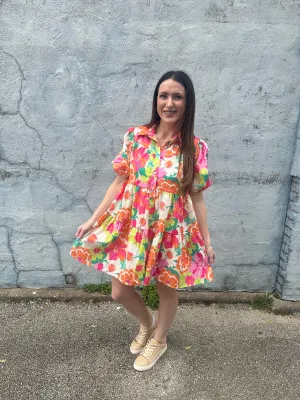 Bright Personality Dress: Fuchsia Mix