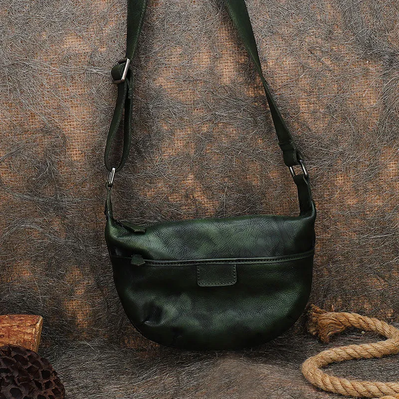 Brown Leather Womens Saddle Shoulder Bags Saddle Vintage Crossbody Purse for Women