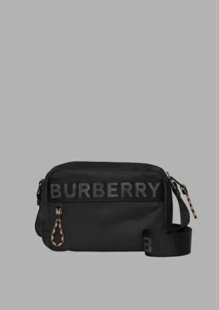BURBERRY || Men's Black Logo Crossbody Bag