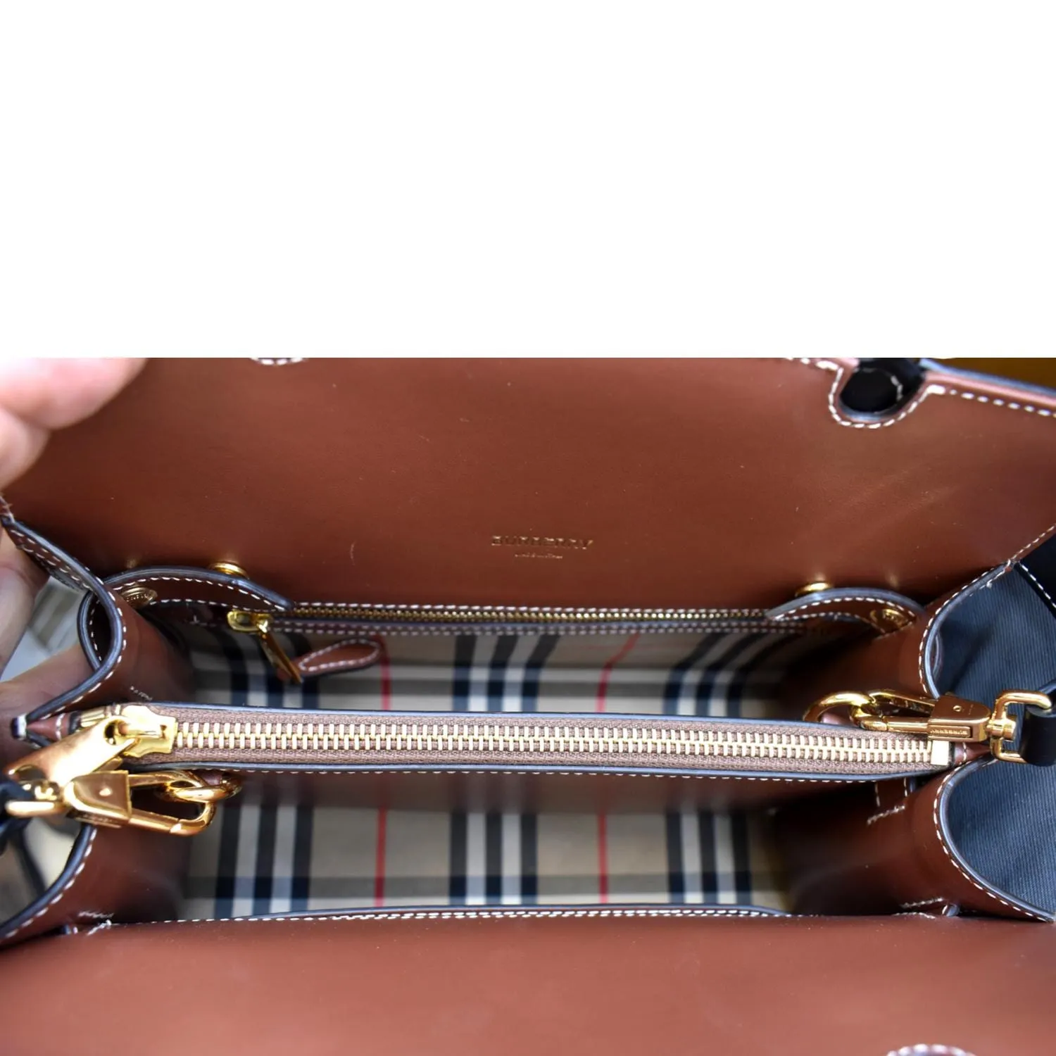 BURBERRY Mini Title Vintage Canvas Leather Two Handle Shoulder Bag Black