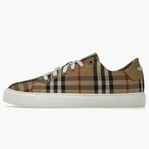 Burberry Vintage Check And Leather Sneakers Archive Beige Check Toe (women's)