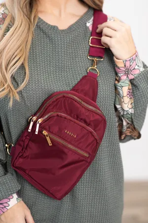 Burgundy Convertible Sling Bag