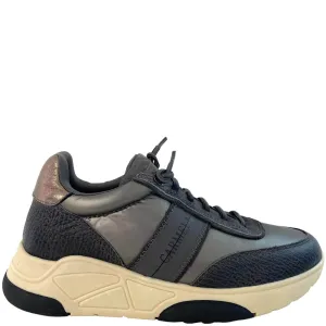 Carmela Charcoal & Pewter Elastic Lace Sneakers