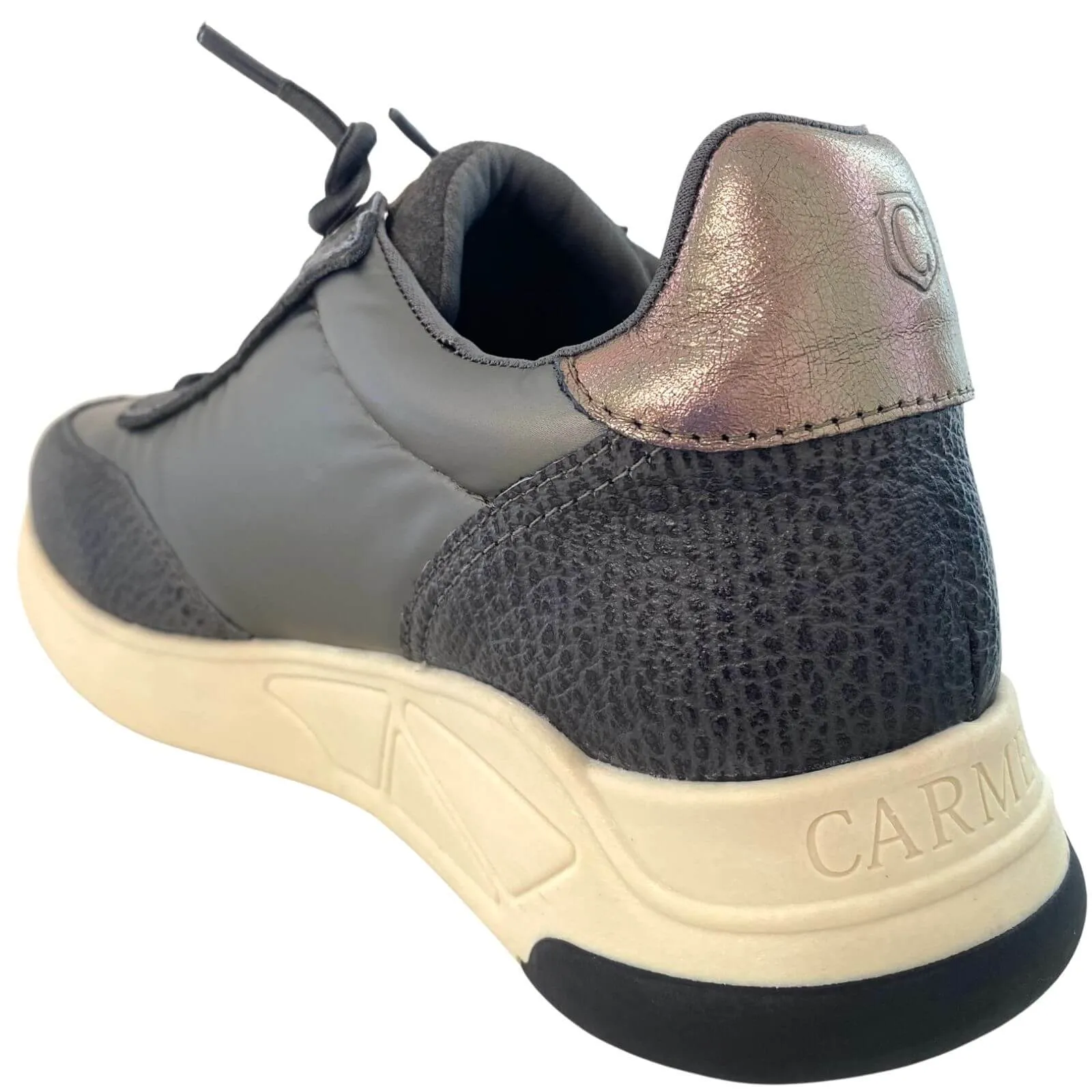 Carmela Charcoal & Pewter Elastic Lace Sneakers