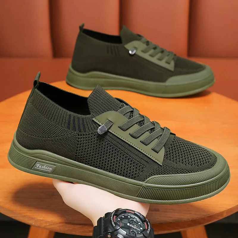 Casual Adjustable Graphic Graphic Low-Top Slip-On Sneakers for Men