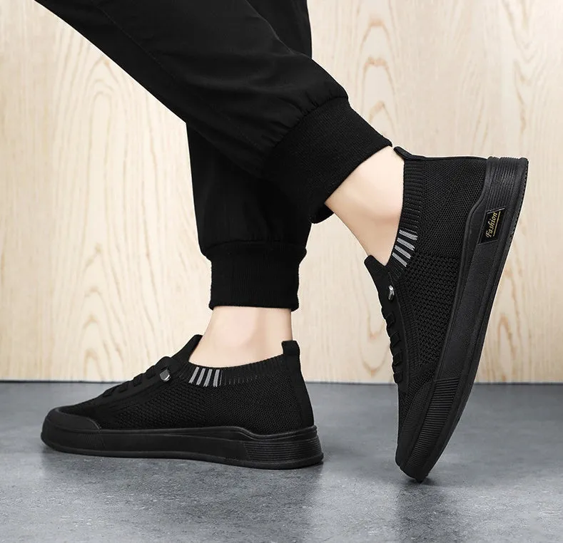 Casual Adjustable Graphic Graphic Low-Top Slip-On Sneakers for Men