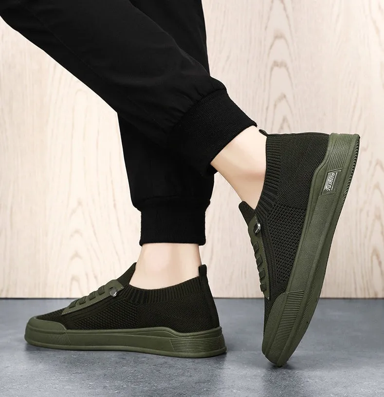Casual Adjustable Graphic Graphic Low-Top Slip-On Sneakers for Men