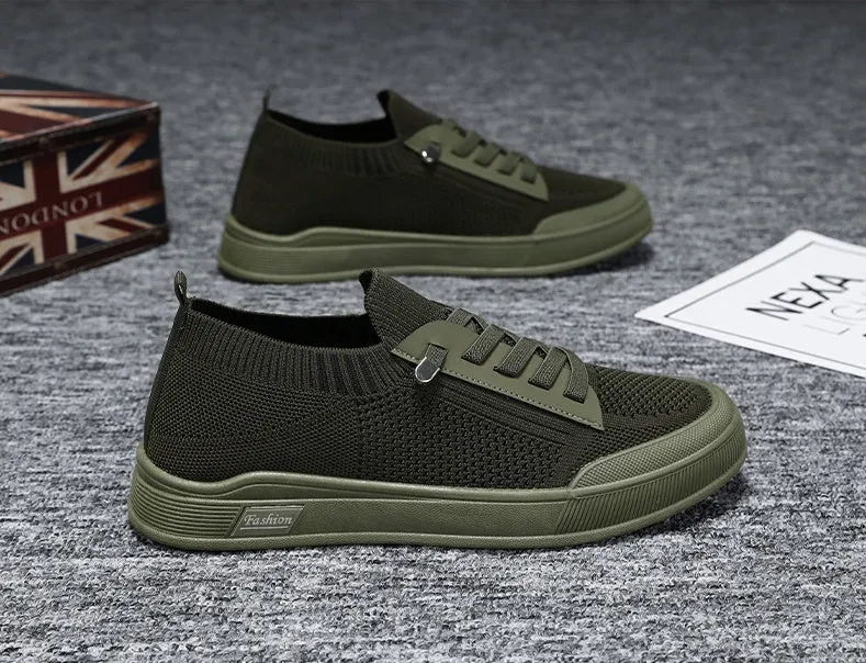 Casual Adjustable Graphic Graphic Low-Top Slip-On Sneakers for Men