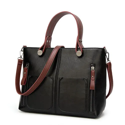 Casual Leather Tote Shoulder Bag