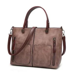 Casual Leather Tote Shoulder Bag