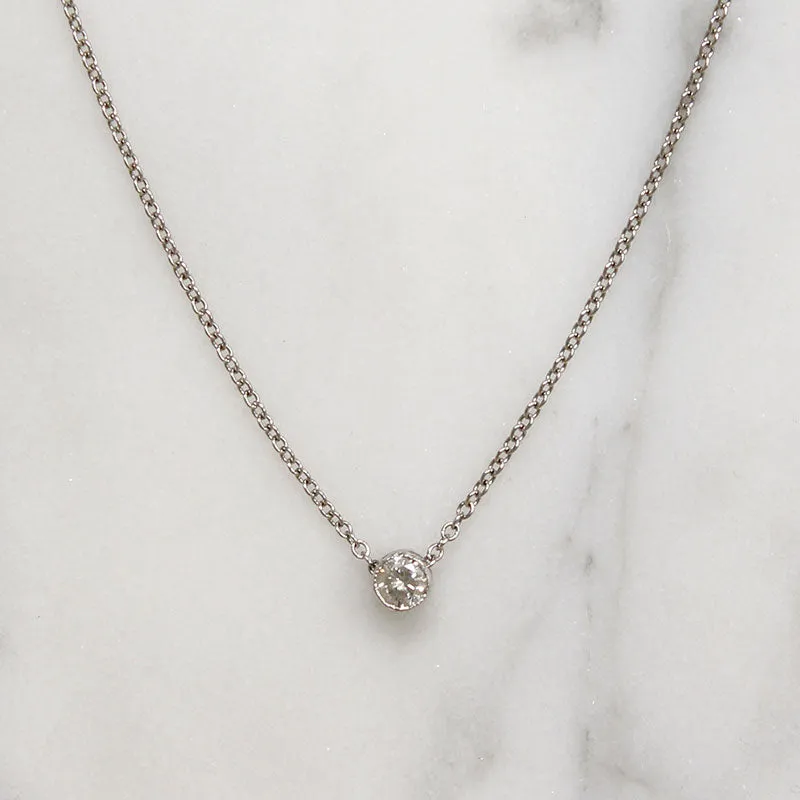 Cheeky Little .10ct Diamond in Platinum Bezel Pendant