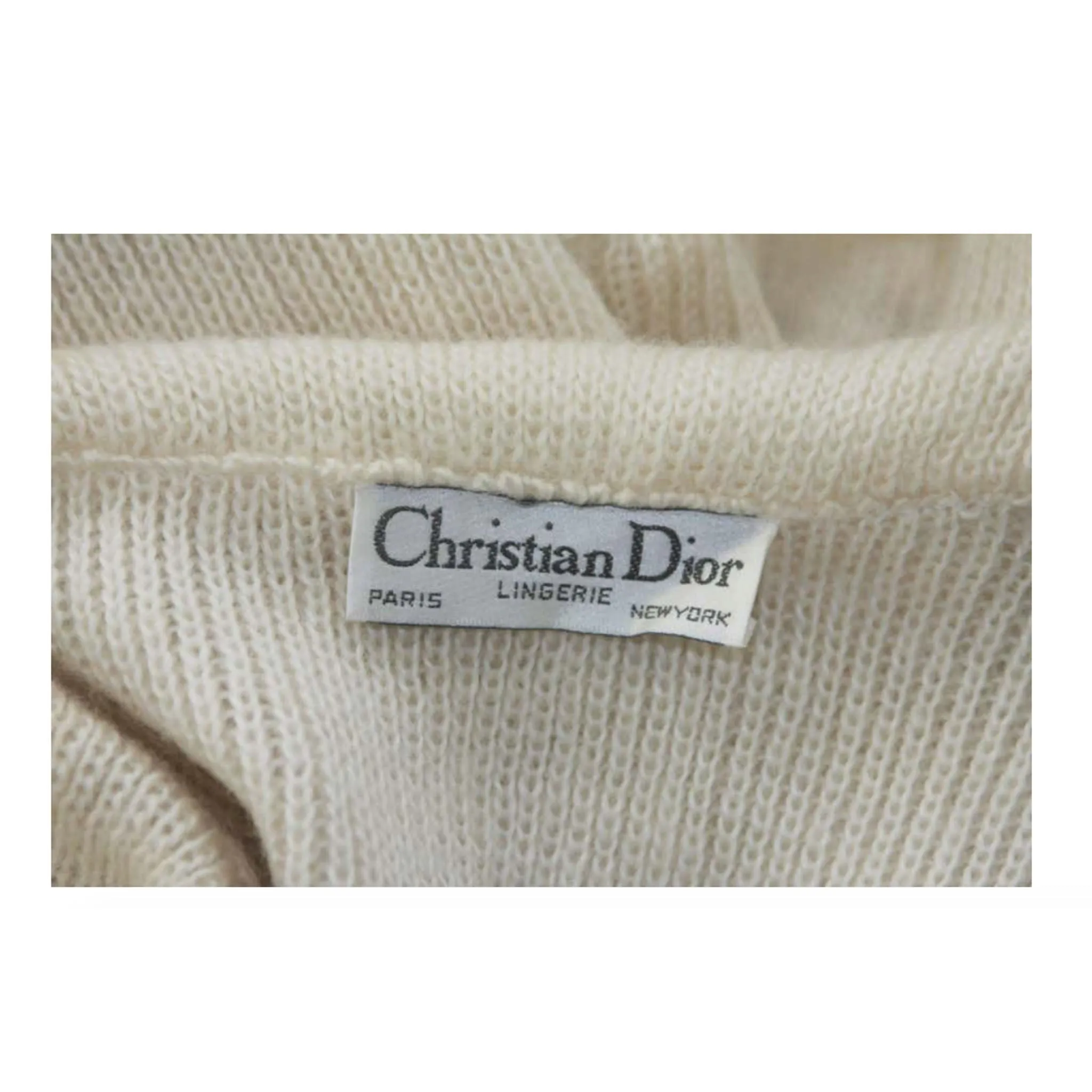 CHRISTIAN DIOR Cashmere Tie Front Sweater w/ Ruffled Edges Size 6