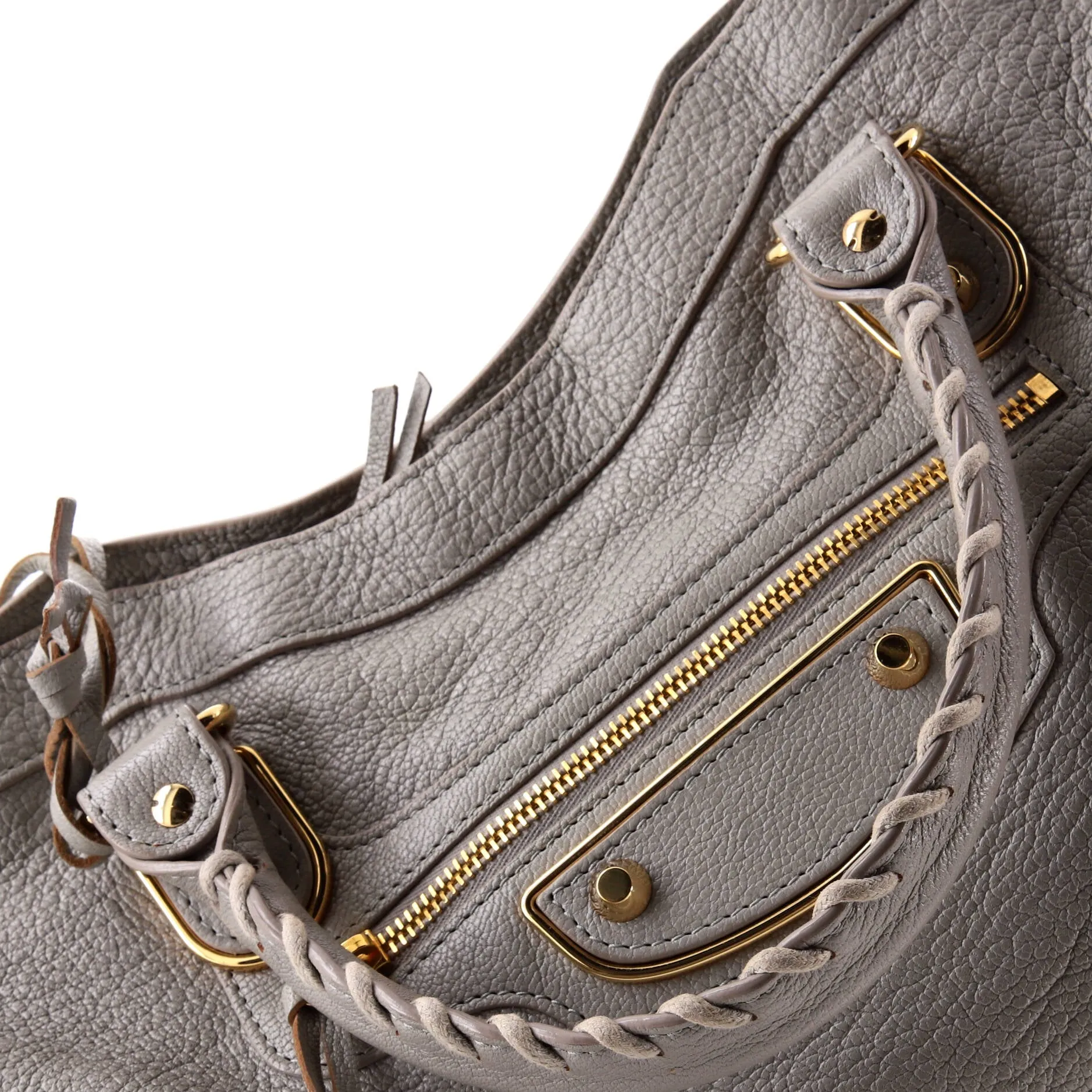 City Classic Metallic Edge Bag Leather Medium