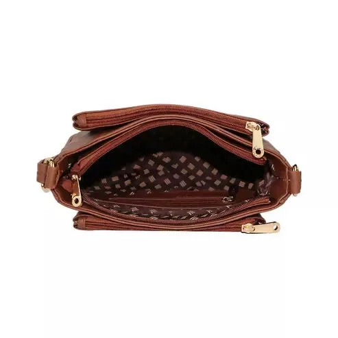 Classic Brown PU Leather Sling Bag – Everyday Chic (Brown)
