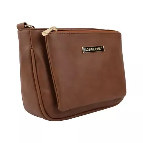 Classic Brown PU Leather Sling Bag – Everyday Chic (Brown)