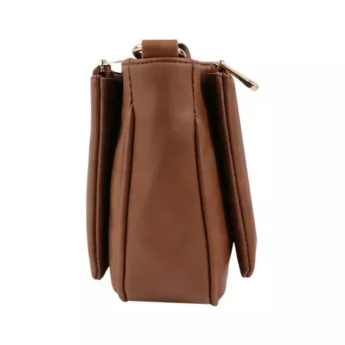 Classic Brown PU Leather Sling Bag – Everyday Chic (Brown)