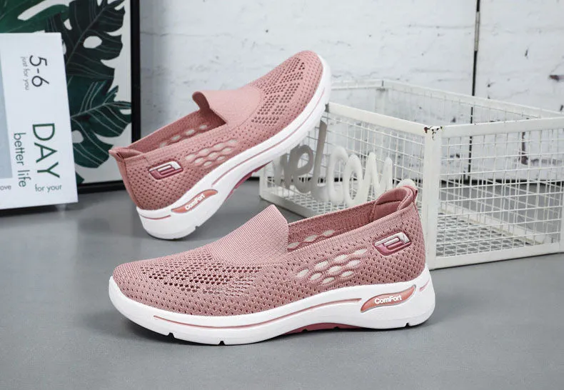 Comfortable Memory Foam Slip-On Sneakers with Breathable Design