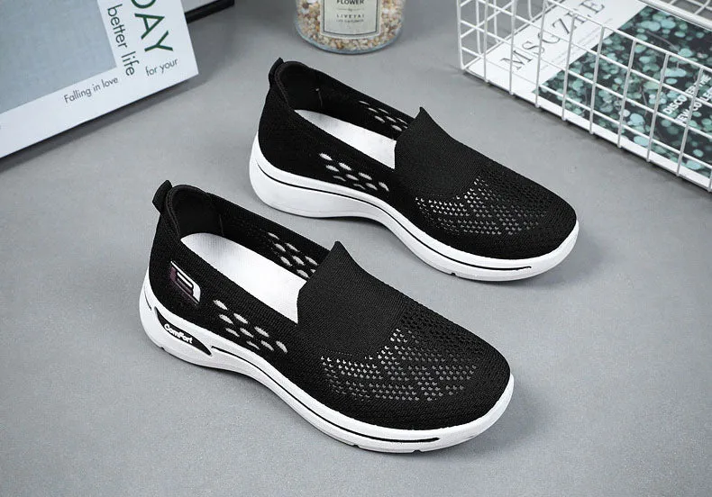 Comfortable Memory Foam Slip-On Sneakers with Breathable Design