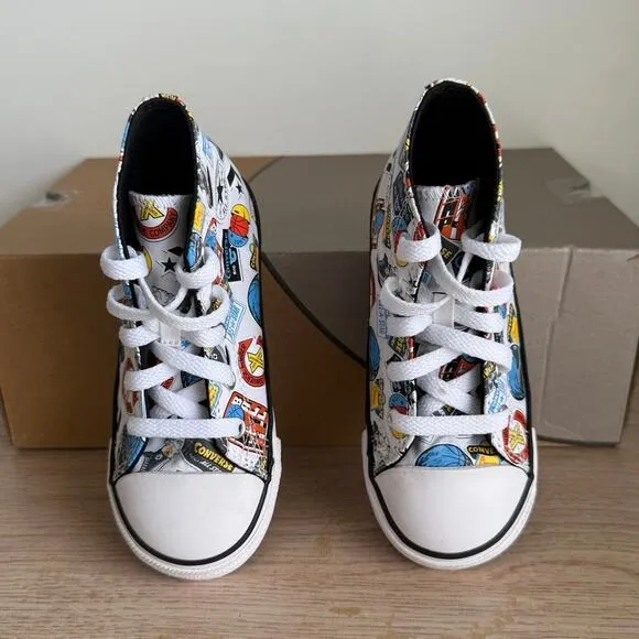 Converse Taylor All Star Hi Top‘Happy Hoops’ Toddler Sneakers- SZ 10 C