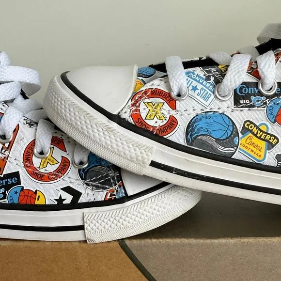 Converse Taylor All Star Hi Top‘Happy Hoops’ Toddler Sneakers- SZ 10 C