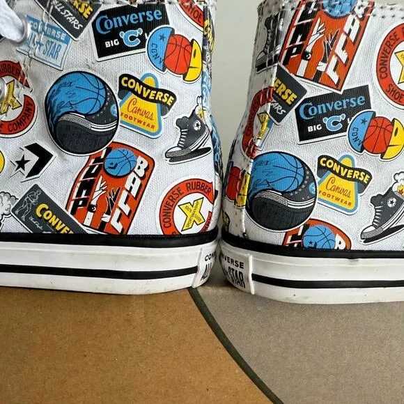 Converse Taylor All Star Hi Top‘Happy Hoops’ Toddler Sneakers- SZ 10 C